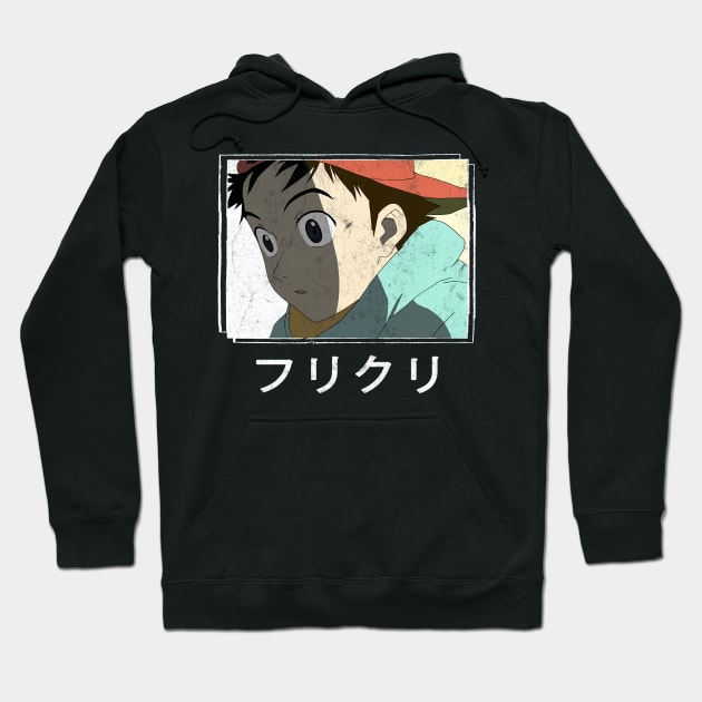 Fooly Cooly (FLCL) - Vintage Faded Aesthetic Hoodie by unknown_pleasures